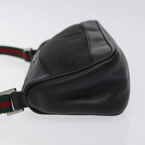 GUCCI Web Sherry Line Accessory Pouch Canvas Red Black 92820 Auth BA3614 - Picture 6 of 16